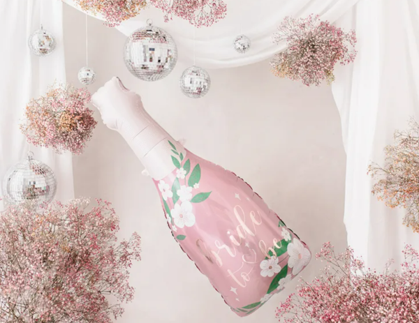 XXL Folienballon - Flasche: Bride to be - 36cm x 98 cm